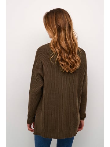 CULTURE Sweter w kolorze brązowym