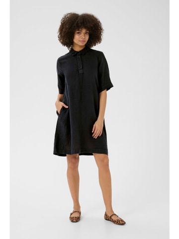 CULTURE Leinen-Kleid in Dunkelblau