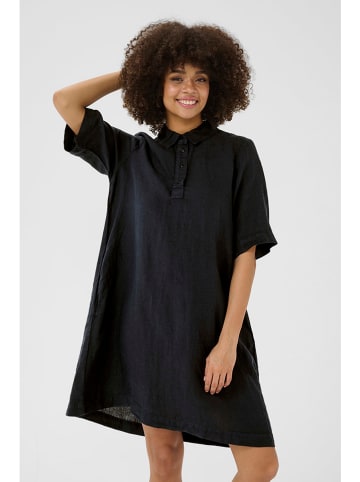 CULTURE Linnen jurk donkerblauw