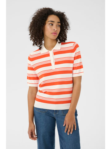 Kaffe Poloshirt in Creme/ Orange