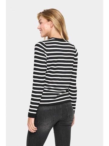 SAINT TROPEZ Cardigan in Schwarz/ Weiß