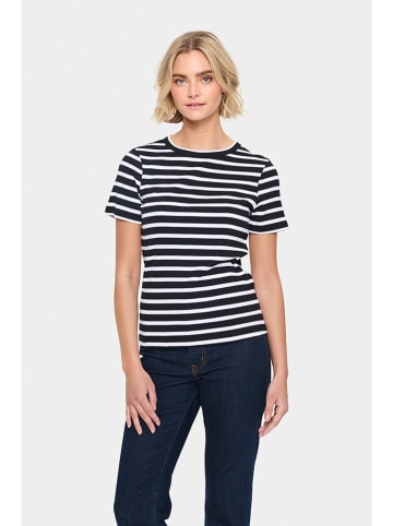 SAINT TROPEZ Shirt in Weiß/ Schwarz