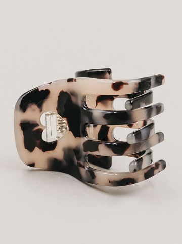 Eulenschnitt Haarspange "Herz Leo" in Beige/ Schwarz - (B)3,5 x (H)4 x (T)4,5 cm