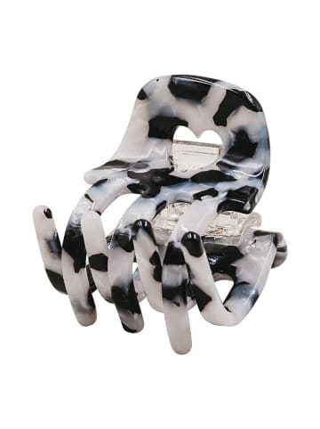 Eulenschnitt Haarspange "Herz Panda" in Schwarz/ Weiß - (B)3,5 x (H)4 x (T)4,5 cm
