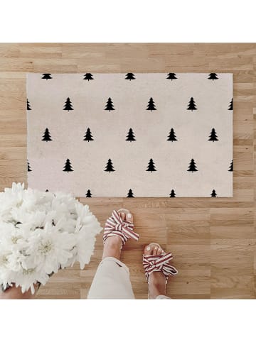 Eulenschnitt Fußmatte "Tannen" in Weiß - (L)45 x (B)75 cm
