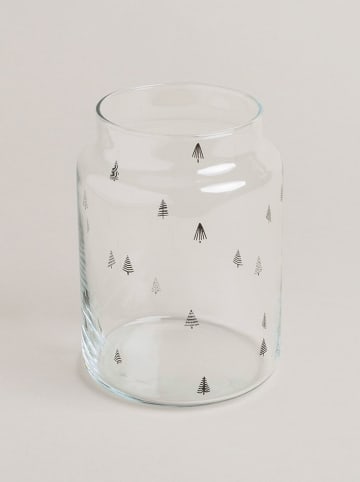 Eulenschnitt Vase "Tannen" in Transparent/ Schwarz - (H)14 x Ø 10 cm