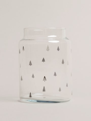 Eulenschnitt Vase "Tannen" in Transparent/ Schwarz - (H)14 x  Ø 10 cm