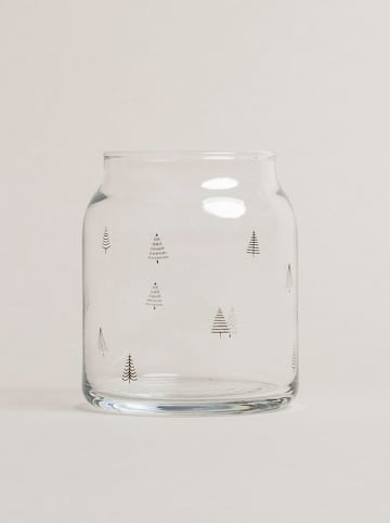 Eulenschnitt Vase "Tannen" in Transparent/ Schwarz - (H)8 x  Ø 7,5 cm