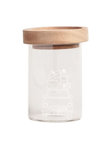 Eulenschnitt Vorratsglas "Christmas Car" in Transparent/ Hellbraun - 170 ml