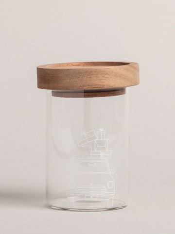 Eulenschnitt Vorratsglas "Christmas Car" in Transparent/ Hellbraun - 170 ml