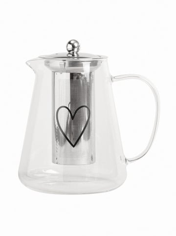 Eulenschnitt Teekanne "Herz" in Ohne Farbe/ Schwarz - 1,2 l