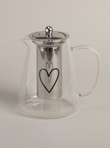 Eulenschnitt Teekanne "Herz" in Ohne Farbe/ Schwarz - 1,2 l
