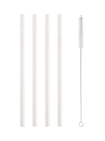Eulenschnitt 4er-Set: Trinkhalme "Herz" - (H)20 cm