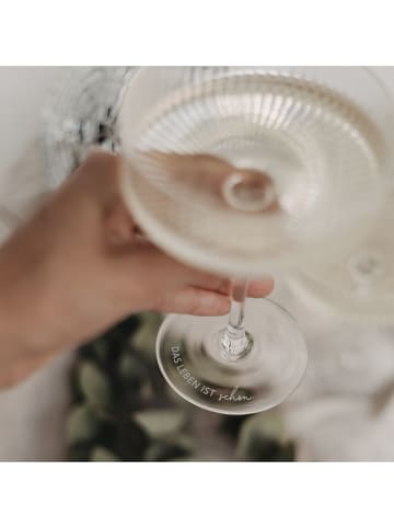 Eulenschnitt Champagnerglas "Das Leben ist schön" - 280 ml