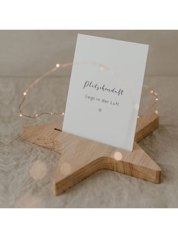 Eulenschnitt Kartenständer "Stern" in Natur - Ø 20 cm