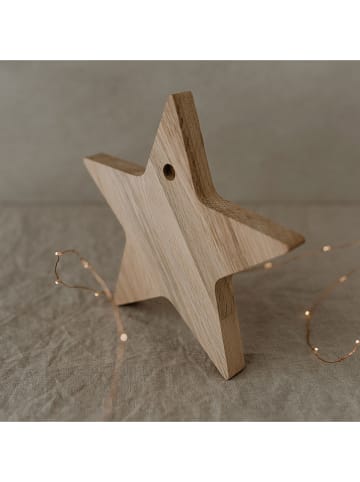 Eulenschnitt Kartenständer "Stern" in Natur - Ø 20 cm