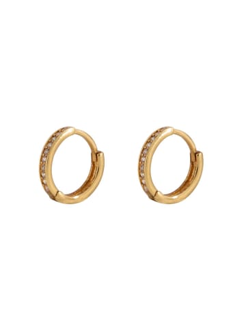 Eulenschnitt Vergold. Creolen mit Edelsteinen