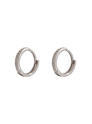 Eulenschnitt Silber-Creolen mit Edelsteinen