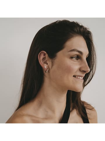 Eulenschnitt Silber-Ohrstecker mit Edelsteinen