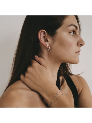 Eulenschnitt Silber-Ohrstecker mit Edelsteinen