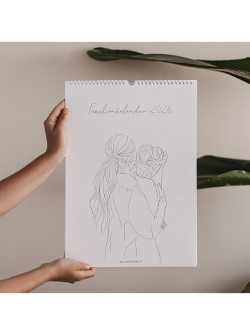 Eulenschnitt Familienkalender "2026" in Weiß - DIN A3