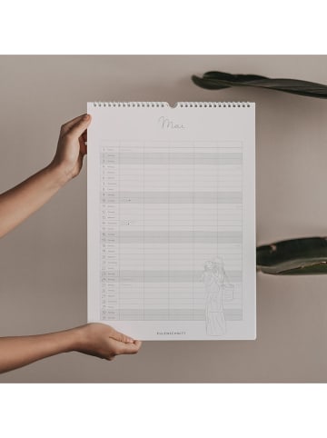 Eulenschnitt Familienkalender "2026" in Weiß - DIN A3