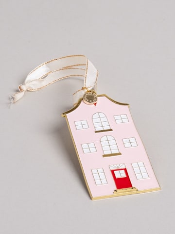 Eulenschnitt Baumschmuck "Haus" in Rosa - (B)5 x (H)9,5 cm