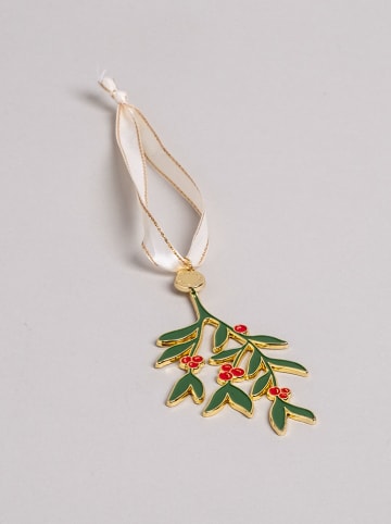 Eulenschnitt Baumschmuck "Mistelzweig" in Grün - (B)5 x (H)9,6 cm