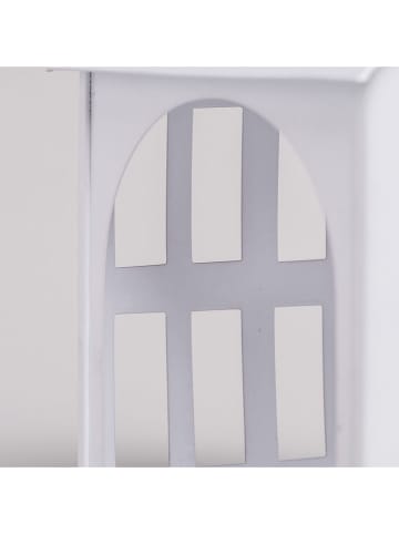 Eulenschnitt Windlicht "Haus" in Weiß - (B)11,5 x (H)15 x (T)11,5 cm