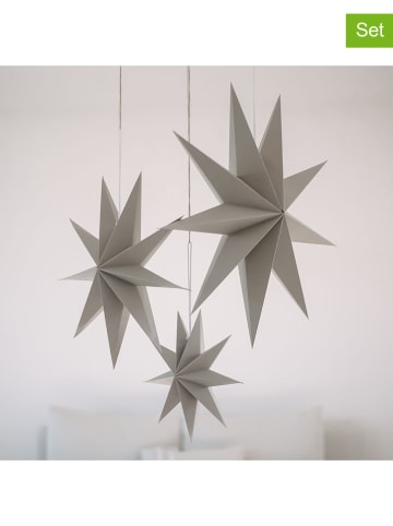 Eulenschnitt 3er-Set: Weihnachtssterne in Grau