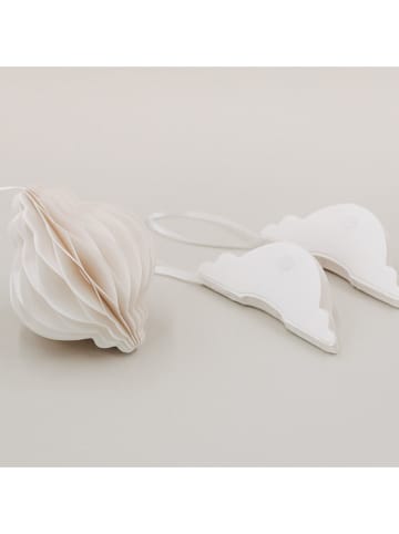 Eulenschnitt 3er-Set: Papieranhänger in Creme - (H)10 cm