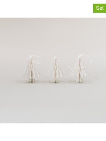 Eulenschnitt 3er-Set: Papieranhänger "Tanne" in Creme - (H)7 cm
