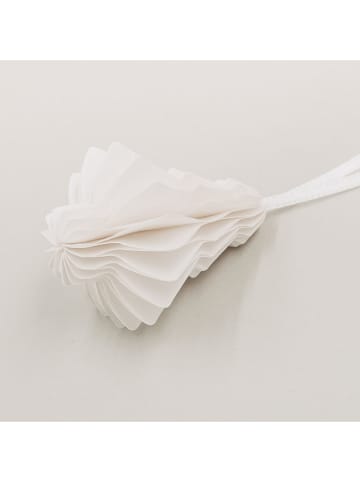 Eulenschnitt 3er-Set: Papieranhänger "Tanne" in Creme - (H)7 cm