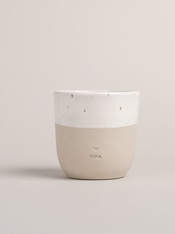 Eulenschnitt Becher "Opa" in Beige/ Weiß - 320 ml