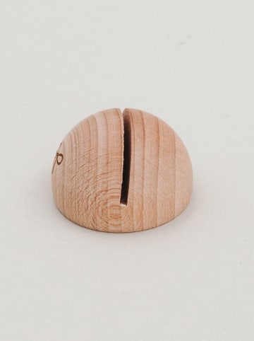 Eulenschnitt Kartenständer "Schleife" in Natur - (B)4 x (H)2,5 cm