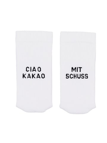 Eulenschnitt Socken "Mit Schuss" in Weiß