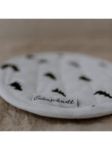 Eulenschnitt 2er-Set: Topflappen "Tannen" in Weiß/ Schwarz - Ø 20 cm