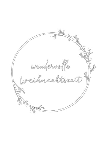 Eulenschnitt Fensterbild "Weihnachtskranz" in Weiß - Ø 24 cm