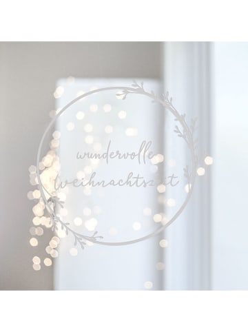 Eulenschnitt Fensterbild "Weihnachtskranz" in Weiß - Ø 24 cm