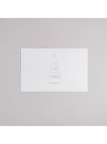 Eulenschnitt Fensterbild "Weihnachtsauto"  in Weiß - (B)20 x (H)30 cm