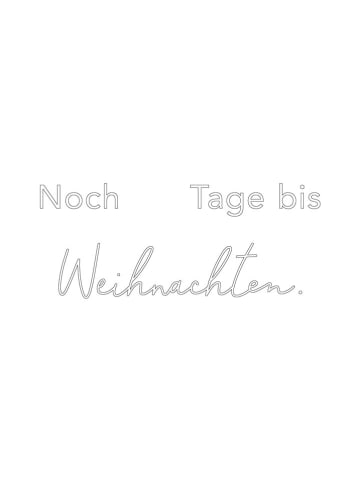 Eulenschnitt Fensterbild "Countdown Weihnachten" in Weiß