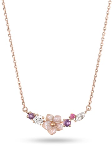 OR Carats Roségouden ketting met edelstenen - (L)40 cm
