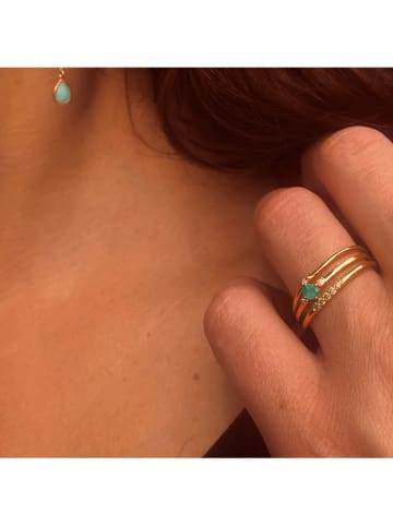 OR Carats Gold-Ring mit Diamanten und Edelstein