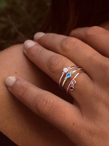OR Carats Roségold-Ring mit Diamanten und Edelstein