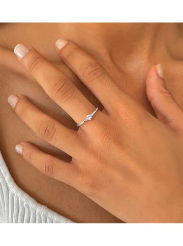 OR Carats Weißgold-Ring mit Diamanten und Edelstein