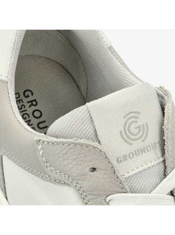 Groundies Leder-Sneakers "Hamptons 2.0" in Grau/ Weiß