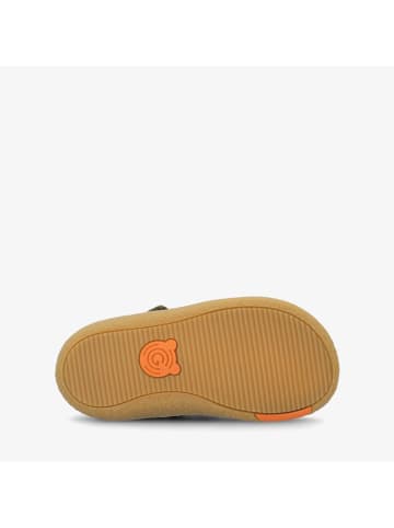 Groundies Skórzane buty "Lou" w kolorze khaki do chodzenia na boso