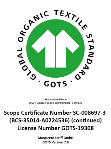 Steiff 2tlg. Outfit in Creme/ Hellblau