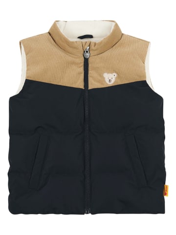 Steiff Doorgestikte bodywarmer zwart/beige