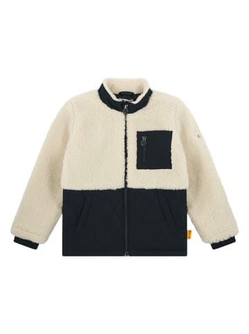 Steiff Fleecejacke in Beige/ Schwarz